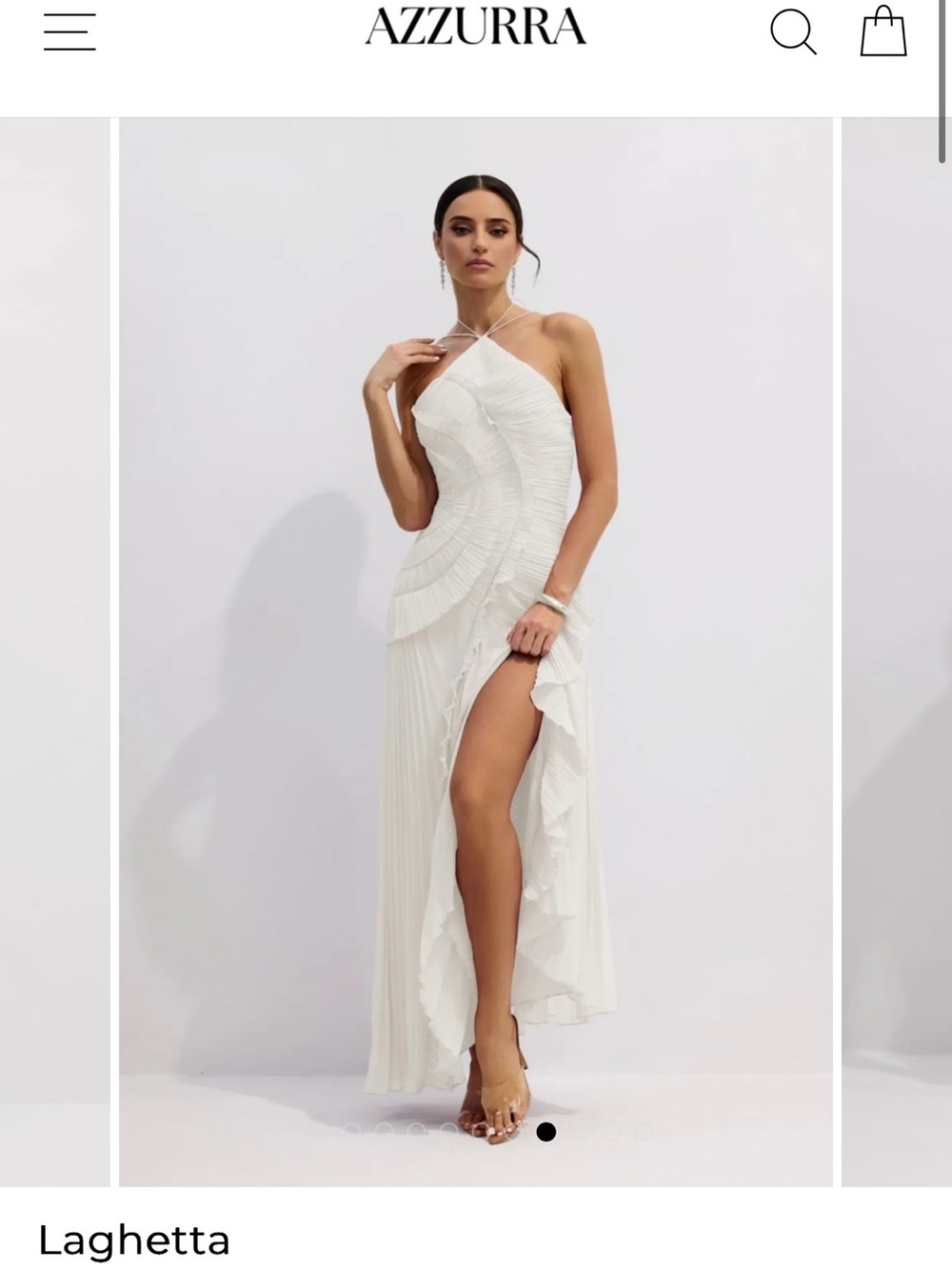 Laghetta White One-Shoulder Ruffled Maxi Dress